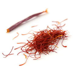 Fototapeta premium Saffron strands are delicate, aromatic stigmas from Crocus flowers,