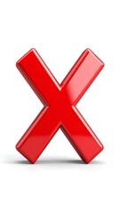 Obraz premium Red X on white background