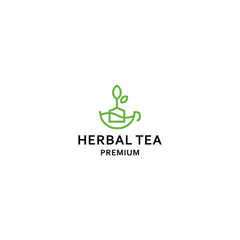 Herbal green tea logo design template