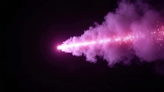 Purple gas-emitting meteor