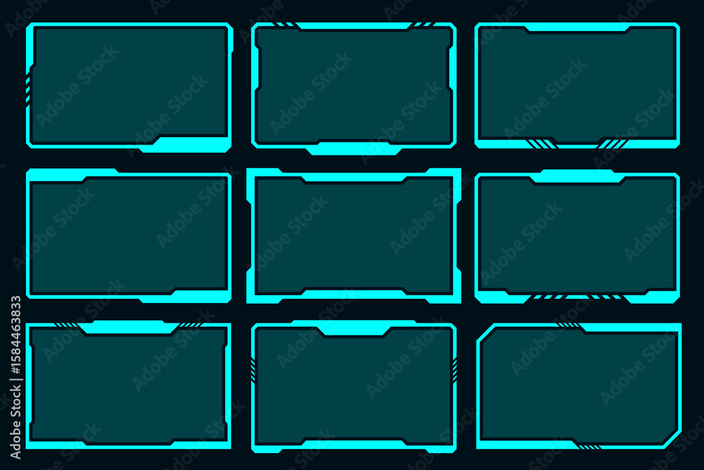 Poster hub futuristic geometric shape technology abstract frame design element