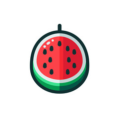 Watermelon Slice Icon – Flat Design Fruit Vector Illustration