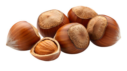 hazelnuts exploding scattering nuts with visible texture. isolated on white background 45317127 1
