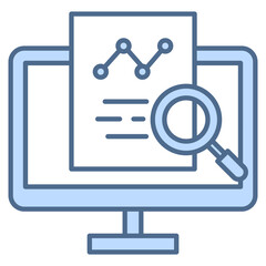 Analysis Blue Icon Element For Design