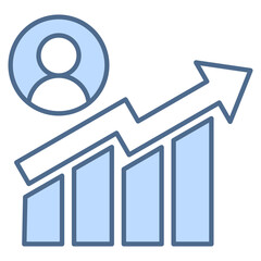Statistics Blue Icon Element For Design