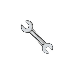 A cartoon icon of a silver wrench, symbolizing a tool for bike repairs and maintenance.