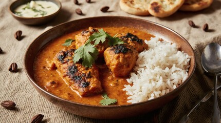 Chicken Tikka Masala Indian British Grilled Chicken in Tomato Cream Sauce