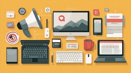 Digital marketing and internet advertising strategy using various digital tools