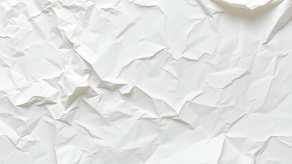 Fototapeta premium White Crumpled Paper Texture with Natural Folds and Wrinkles as Background