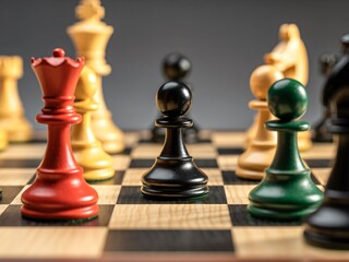 Chess Pieces on Board – Strategic Planning Concept