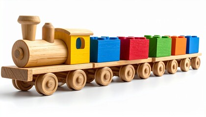 A toy train isolated on white
