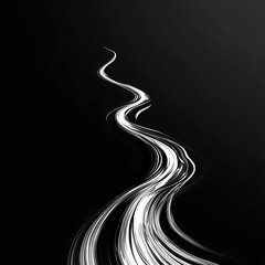 water in dynamic motion, isolated on black background for commercial use.