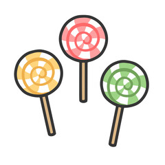 カラフルなペロペロキャンディ