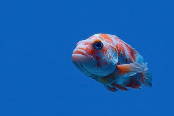 lone fish against a blue backdrop