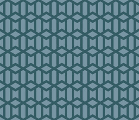 Geometric Pattern with Rhombus and Rectangular Shapes Interlocked Together, a Seamless Retro Style Design with a Calming Blue Tone