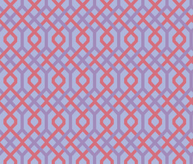 Interlocking Geometric Pattern with Octagonal Motifs in Pastel Lavender and Coral Tones a Seamless and Visually Appealing Design