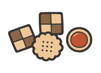 かわいい4枚のクッキー