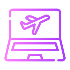 flight booking Line Gradient Icon