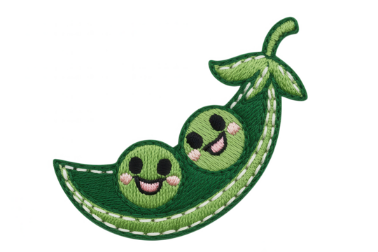 Two smiling peas in a pod green cute - Powered by Adobe