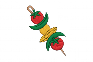 Vegetable Skewer With Tomato Corn And Green Pepper