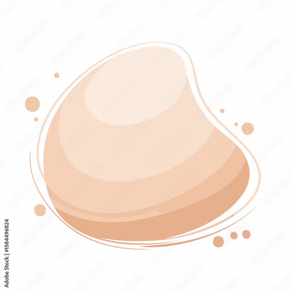 Aufkleber a soft, abstract vector shape with curved edges in a muted peach tone. flat design with no shadows o