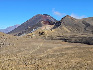 Mount Tongariro from the Alpine Crossing's Crater Lake, New Zealand, Back View