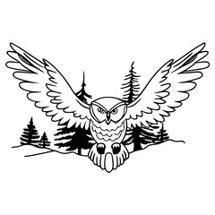 eagle owl vector illustration
