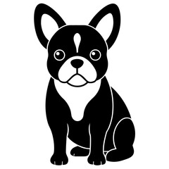 cute frenchie dog simple animal vector illustrati