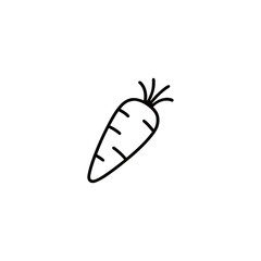 Minimalist Carrot Icon for Healthy Eating and Vegan Lifestyle Projects Simple Black and White Design Ideal for Nutrition and Food Related Designs