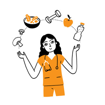 Female Doctor Juggling Health and Life