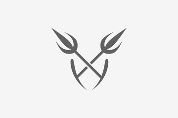 cross spear emblem shield logo