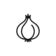 Minimalist Onion Illustration A Simple and Clean Design of a Staple Vegetable in Black and White Outline