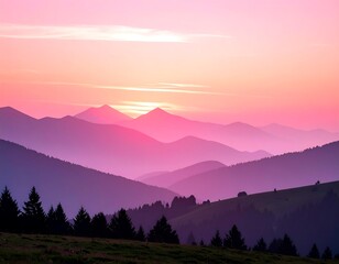 Obraz premium Mountain sunset panorama (2)