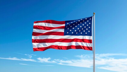 american flag on blue