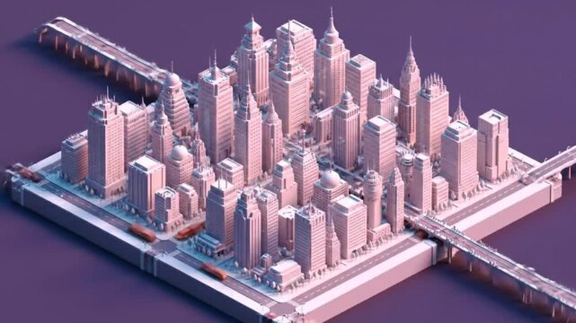 Isometric City Growth Animation