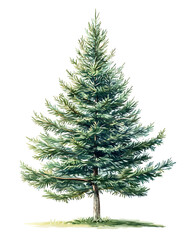 Fototapeta premium Highly detailed illustrations of various trees, leaves, grasses, and botanical elements, featuring realistic, minimalist, and abstract compositions on a white background.