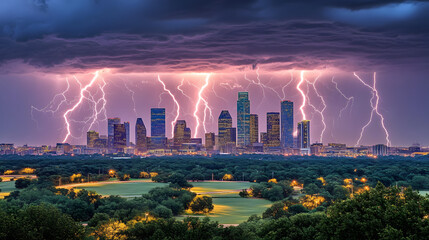 Dramatic Weather Event Captured at Dusk in Urban Landscape