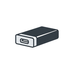 Simple illustration of a rectangular USB-C port, isolated on white background.