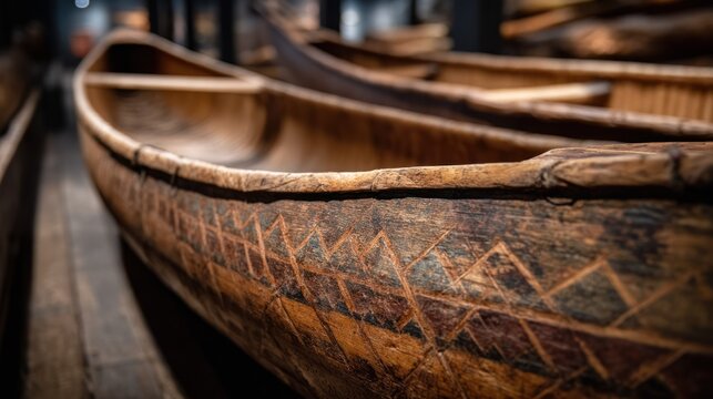 Native American birchbark canoe