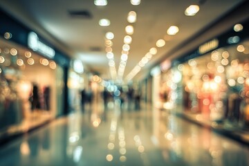 retail blur in mall backdrop with bokeh effect