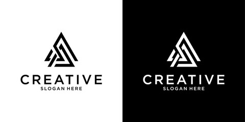 SP or PS initial letter logo design vector