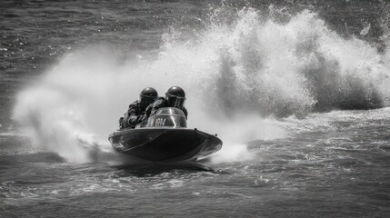 Fototapeta premium Antique hydroplane race