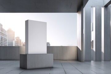 Standee mockup with blank signage space, designed for customizable event advertising and promotions.