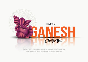 Naklejka na ściany i meble Lord Ganpati on Ganesh Chaturthi background. new abstract vector illustration design background