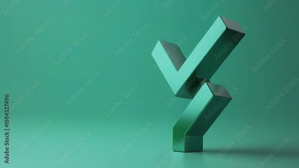 Poster abstract metallic structure with intersecting lines in teal against a teal backdrop. studio lighting