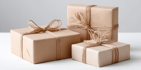 Eco kraft packaging with twine for shipping