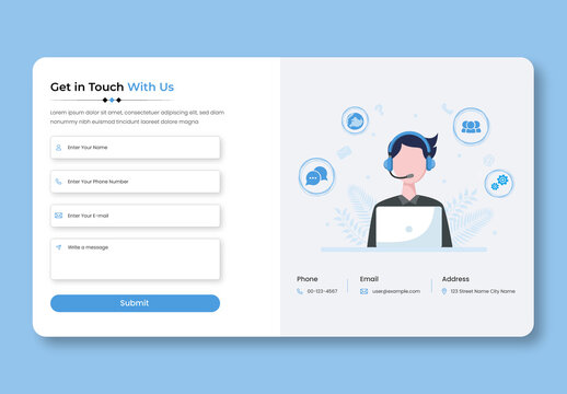 Contact Us Page UI Kits Design Layout