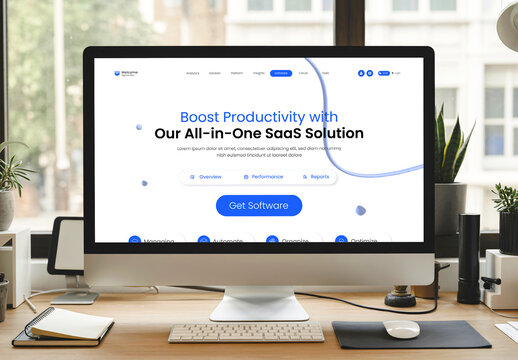 Modern Mockup of a Computer Screen