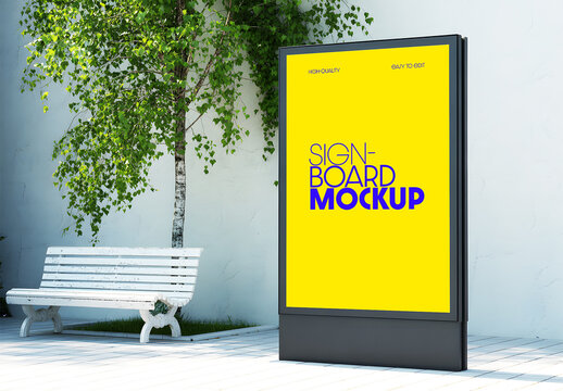 Modern Park Advertising Display Mockup