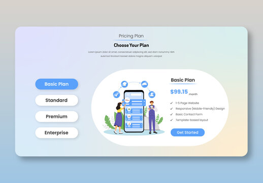 Pricing Table UI Design Layout